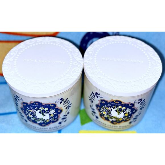 Lot of 2 Bath & Body Works Easter Candy Basket Large 3-Wick Candle 14.5oz - Picture 3 of 5
